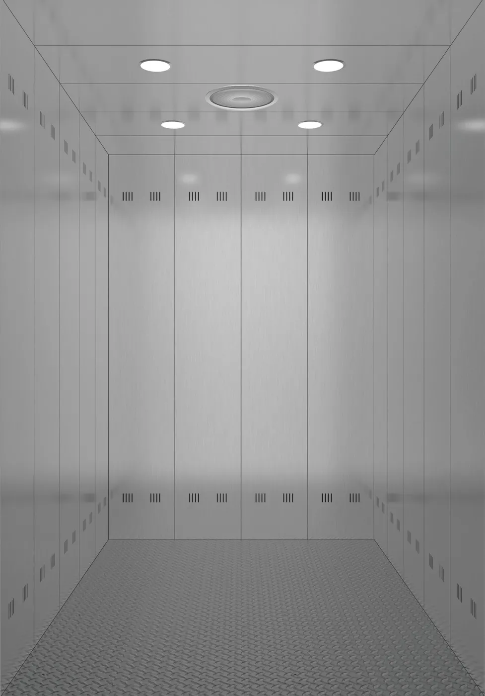 Goods lift cabin design reference from a supplier catalogue