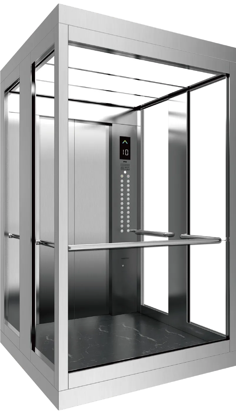 Panoramic & glass lift cabin design reference from a supplier catalogue