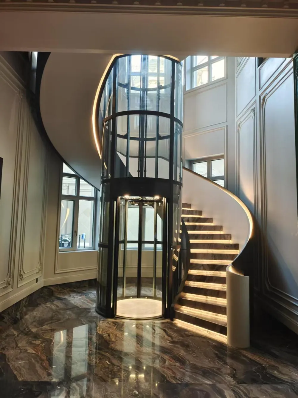 Panoramic & glass lift cabin design reference from a supplier catalogue