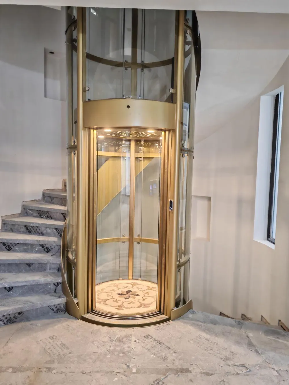 Panoramic & glass lift cabin design reference from a supplier catalogue