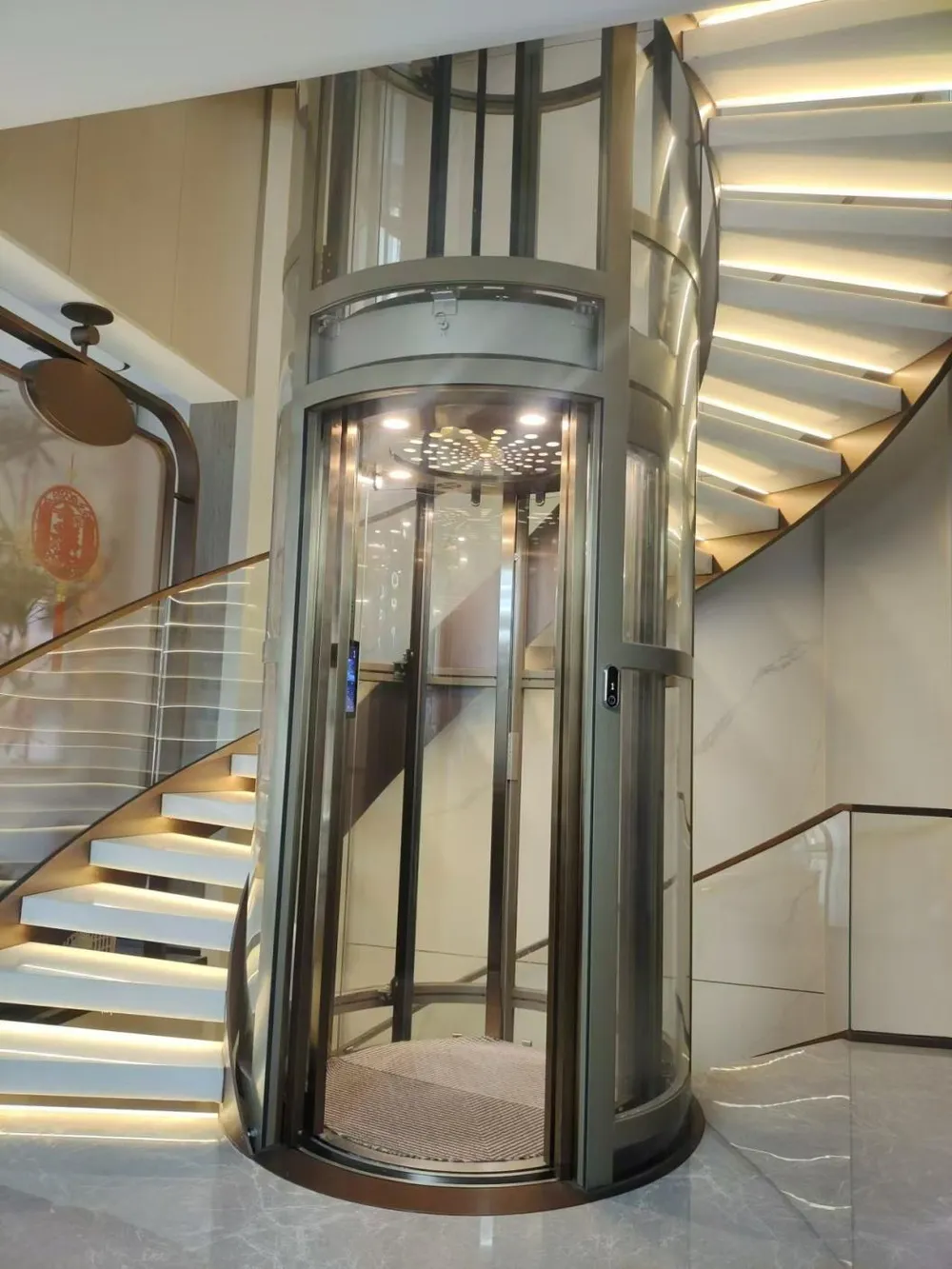 Panoramic & glass lift cabin design reference from a supplier catalogue