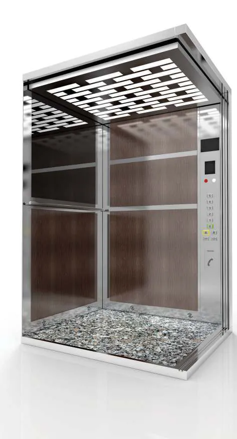 Passenger lift cabin design reference from a supplier catalogue