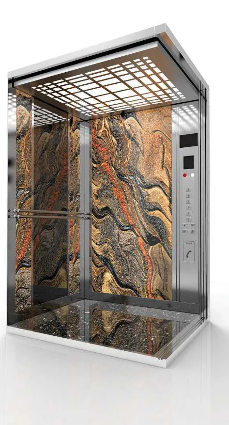 Passenger lift cabin design reference from a supplier catalogue