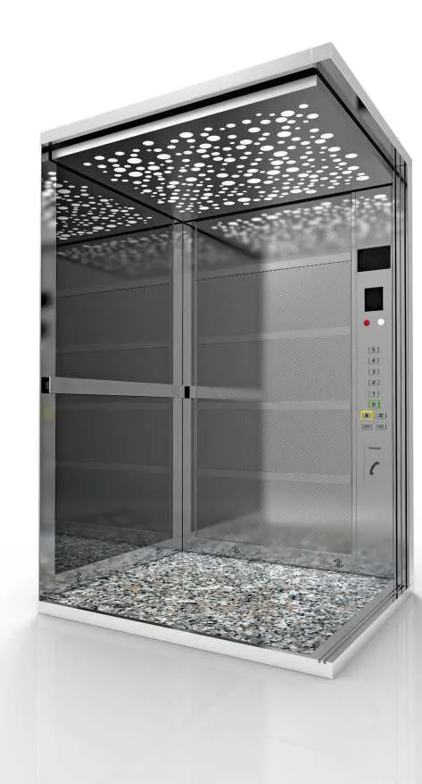 Passenger lift cabin design reference from a supplier catalogue