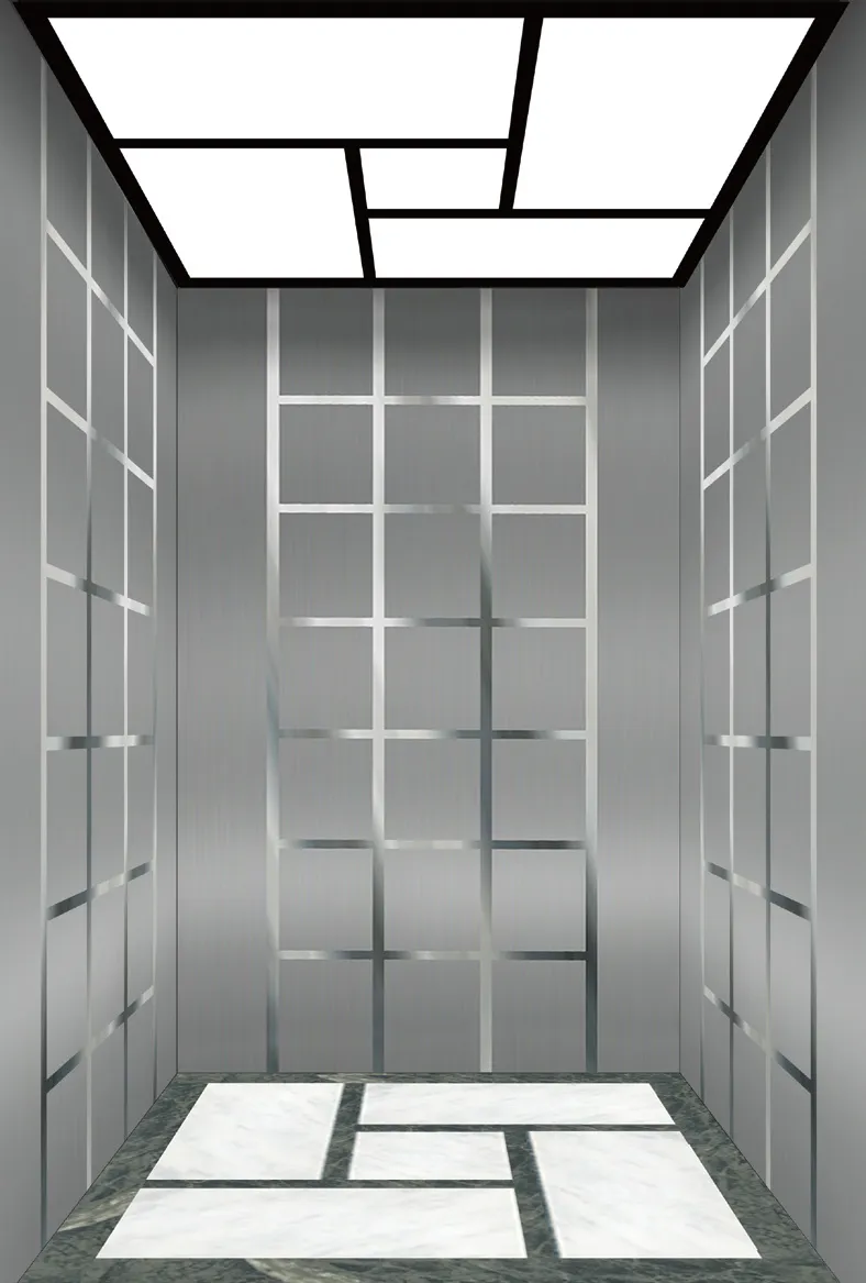 Passenger lift cabin design reference from a supplier catalogue