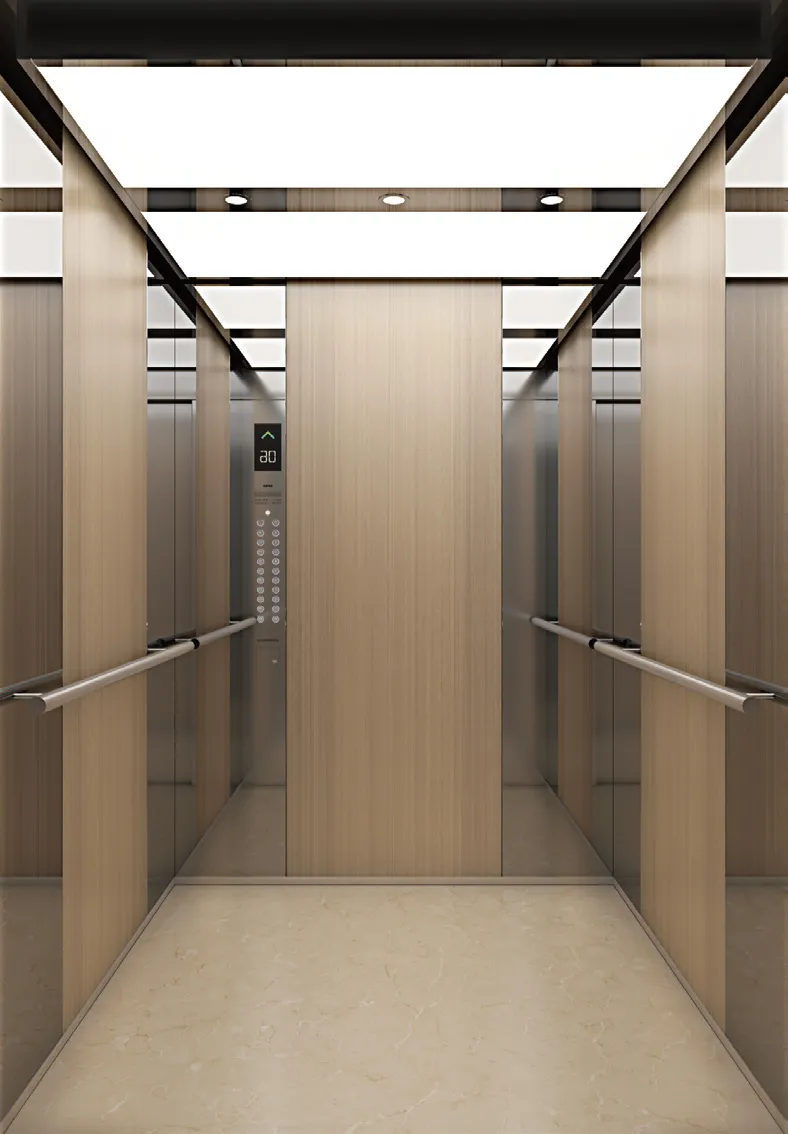 Passenger lift cabin design reference from a supplier catalogue