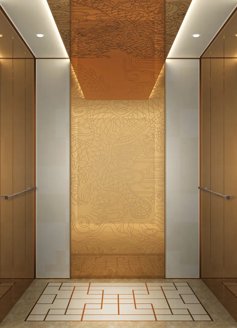 Passenger lift cabin design reference from a supplier catalogue