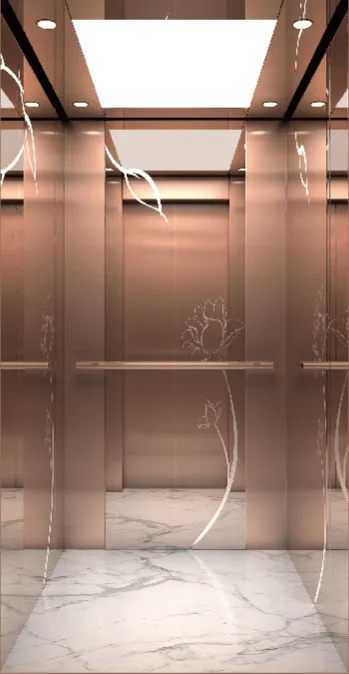Passenger lift cabin design reference from a supplier catalogue