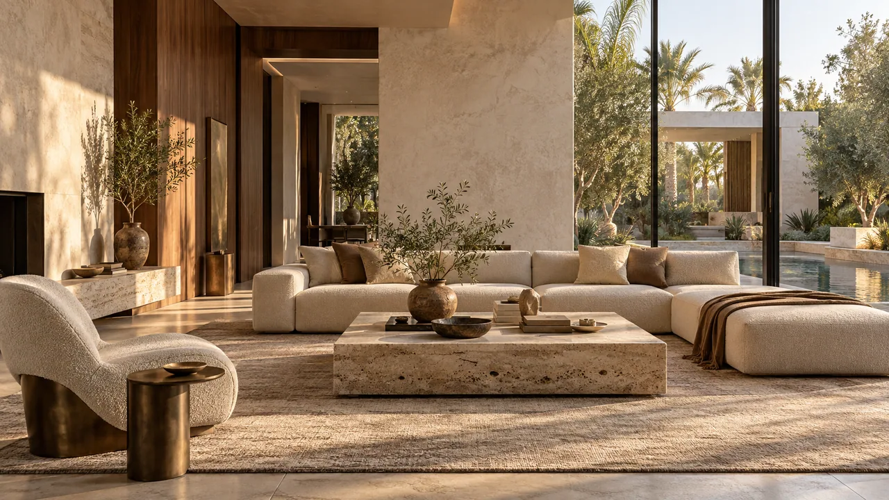 Warm contemporary residential interior concept